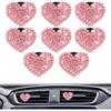 8Pcs Bling Heart Air Vent Clips, Pink Charms Air Conditioning Outlet Clip with Rhinestone Cute Air Vent Clips Car Accessories for Women Girls
