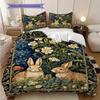 William Morris' Pastoral Flower Rabbit Bettwäsche, Bettbezug, Kissenbezug, Heimdekoration, Geburtstagsgeschenk (1 * Bettbezug+2 * Kissenbezug, ohne Füllung)