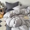 Solid Color Mixed and Matched Washed Cotton 4-piece Set Bed Sheet 4-piece Bed Hat Four-piece Set Simple and Comfortable