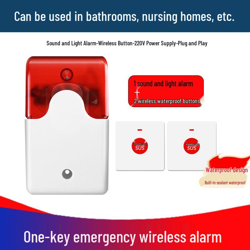 220V Bathroom Emergency Call Alarm for Disabled Toilets with Remote Control