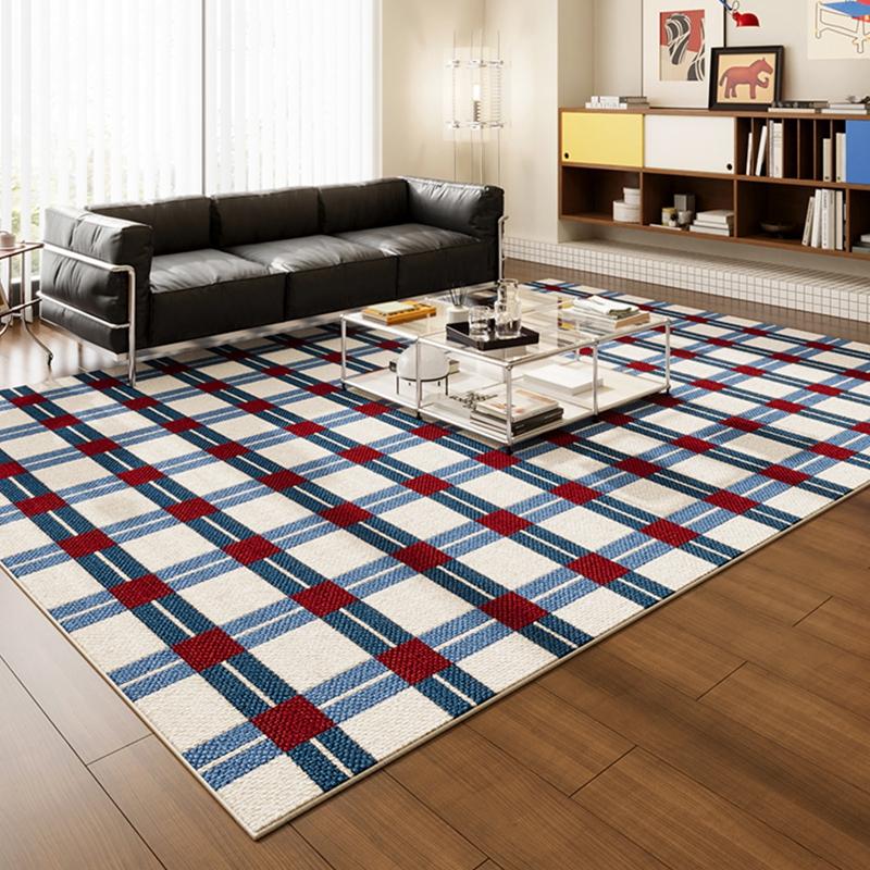 Pink Plaid Living Room Carpet Large Area Modern Minimalist Bedroom Rugs Fashion Art Ins Home Decoration Sofa Mats Alfombra