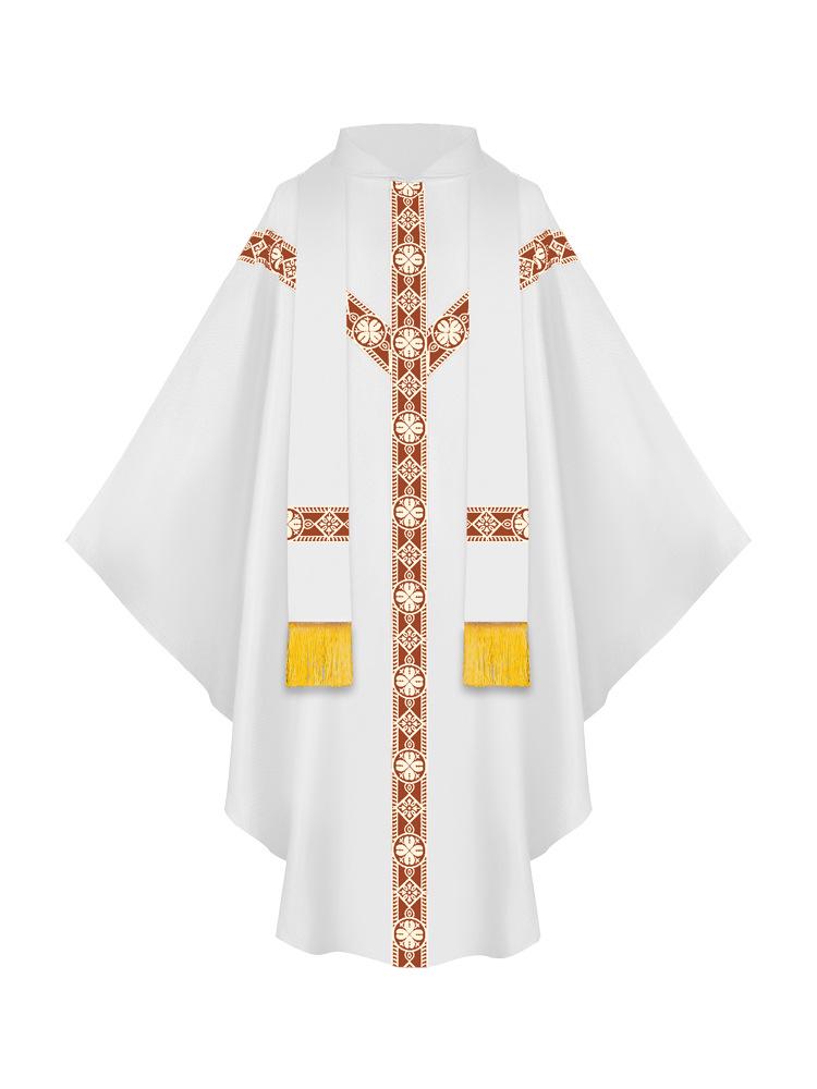 Medieval Halloween Priest Cloak with Tassels: Cosplay Long Robe Costume