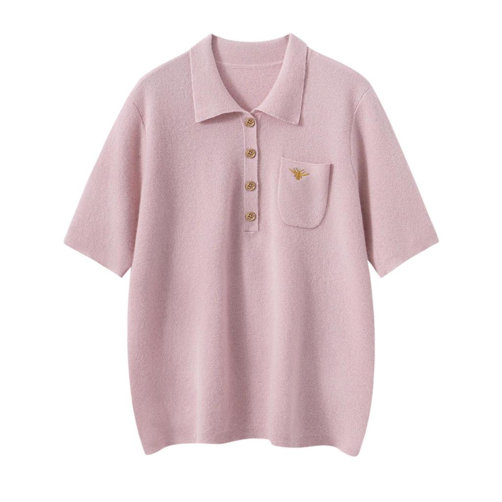 Women's Pure Cashmere Lapel Sweater - Autumn/Winter Loose Polo Knit Jumper