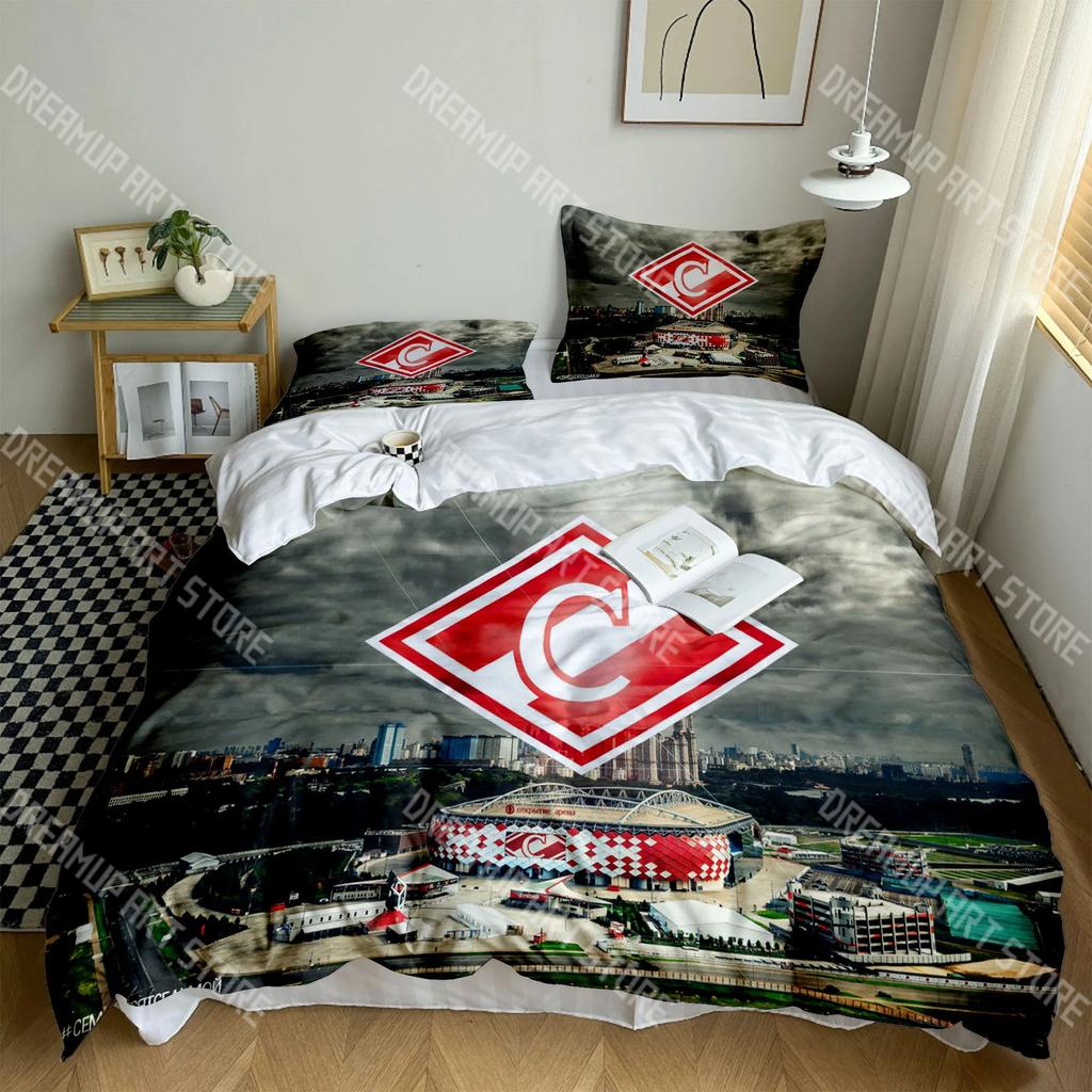 Fashion Moscow Spartak Logo Bedding Set Single Twin Full Queen King Size Bed Set Kids Bedroom Duvetcover Sets Bed Sheet Set