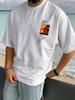 Mens casual round neck sunset coconut tree print short sleeved Tshirt