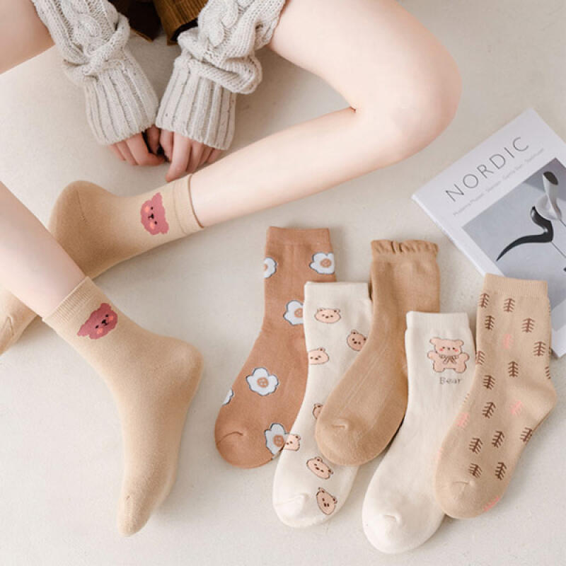 [5-Pair Set] Adin Cute Warm Winter Socks 5-piece set