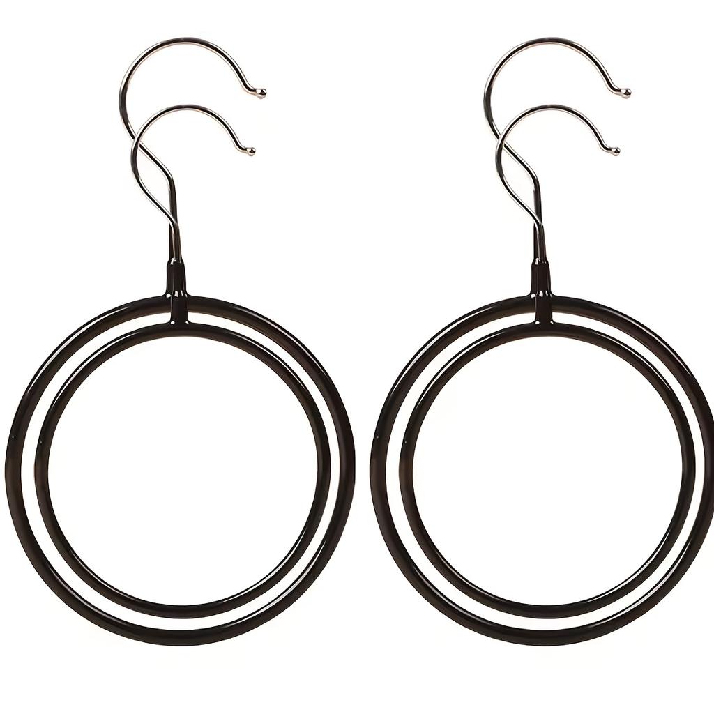 1pc Fashion Metal O-Shaped Universal Hooks, Wall-Mounted Scarf Tower Organizer, Easy Installation, Stylish Clothes Hanger
