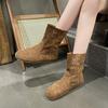 Retro Hollow Net Boots, Hole Shoes, Leather Boots Are Popular 2025 New Summer Breathable and Versatile Flat-bottomed Roman Cool Boots