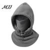 Warm Hiking Hooded Mask Unisex Flannel Balaclava with Drawstring, Ski Hat, Fleece Lined Windproof Winter Commuting Head Gear Face Neck Warmer
