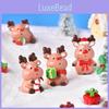 Adorable Resin Christmas Reindeer Snow Scene Ornament For Gift Giving
