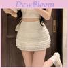 Cotton Blend White Sweet Girl Lace Bodycon Skirt For Summer Casual Wear