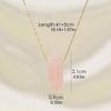Natural Stone Hexagon Column Charm Necklace for Women Men Adjustable Chain Necklace Rose Quartzs Amethysts Necklace Jewelry Gift
