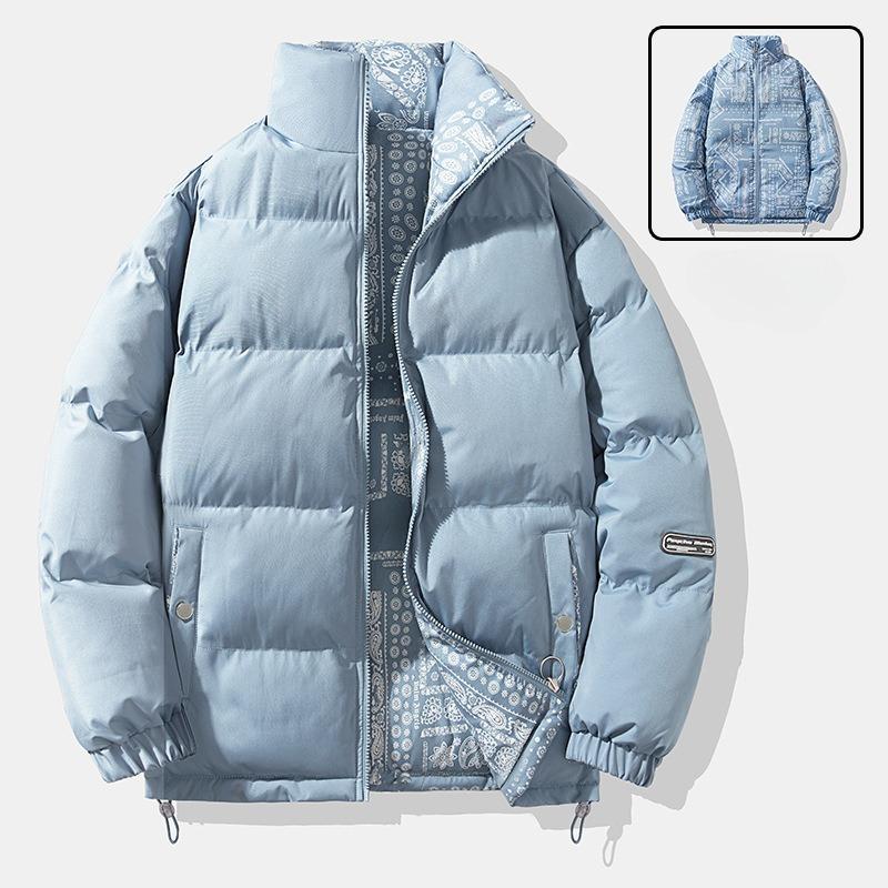 Winter Warm Quilted Jackets for Men Casual Lightweight Windproof Coat With Pockets Stand Collar Work Windbreakers Jacket Men's Thick Cargo Jackets