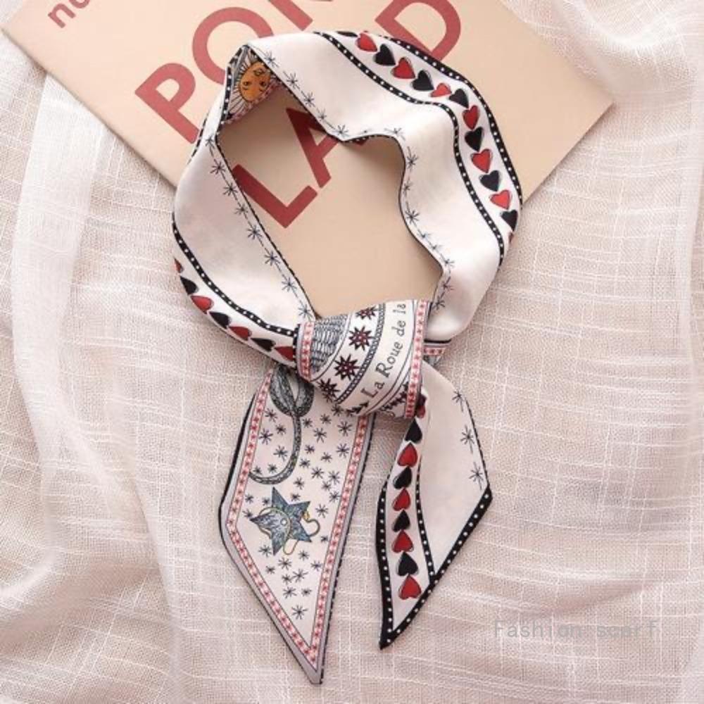 Tarot Card Series Double-layer Double-sided Printing Women's Versatile Ribbon Tied Bag Scarf Small Scarf Wholesale