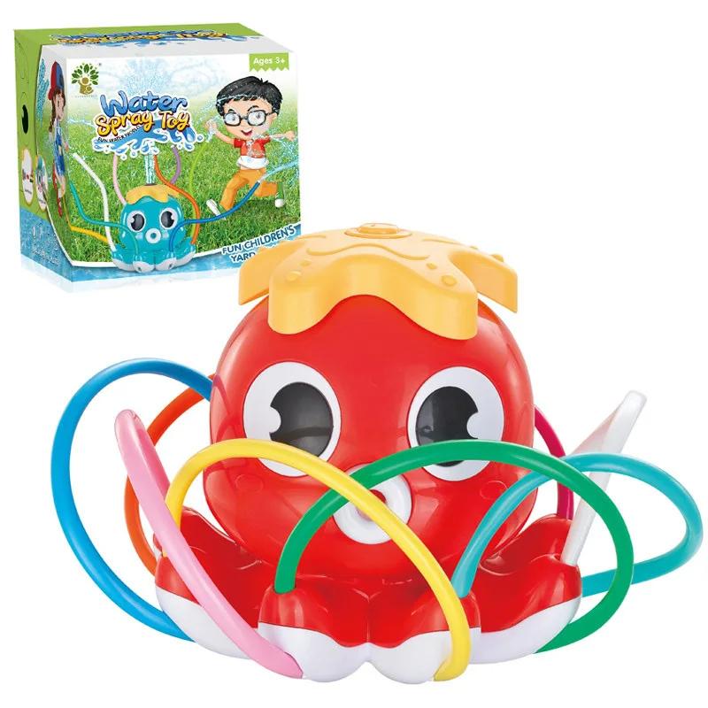 

Sprinkler Rotating Spray Outdoor Games for Kids Garden Octopus Summer Water Toy Backyard Yard Cartoon Splash Baby Bath Toys Gift красный