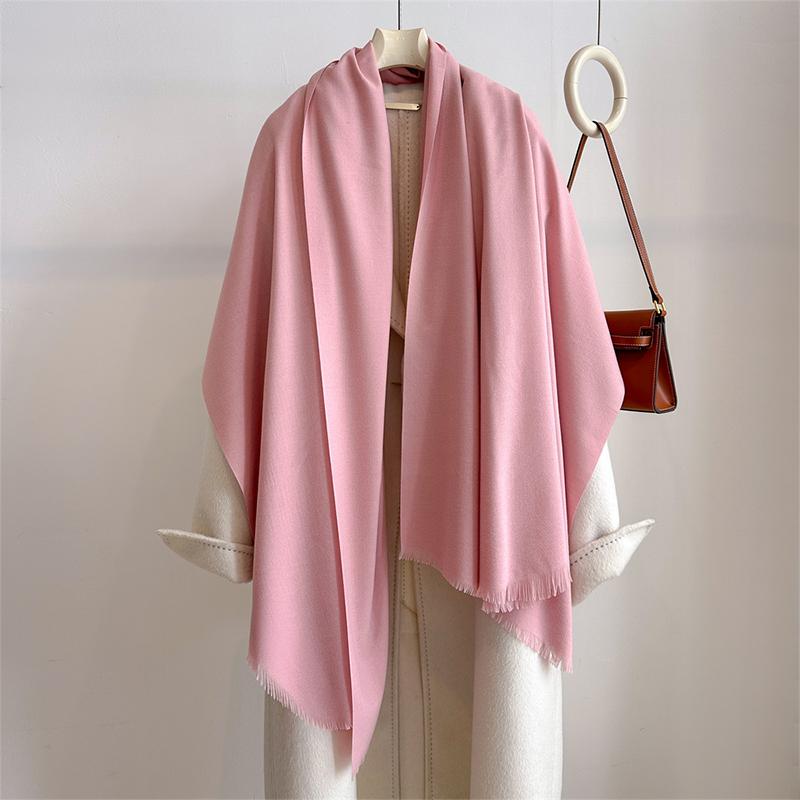 Luxury Winter Cashmere Scarf Women Solid Handkerchief Warm Pashmina Female Shawl Tassel Wrap Soft Pareo Bufanda Scarves Stole