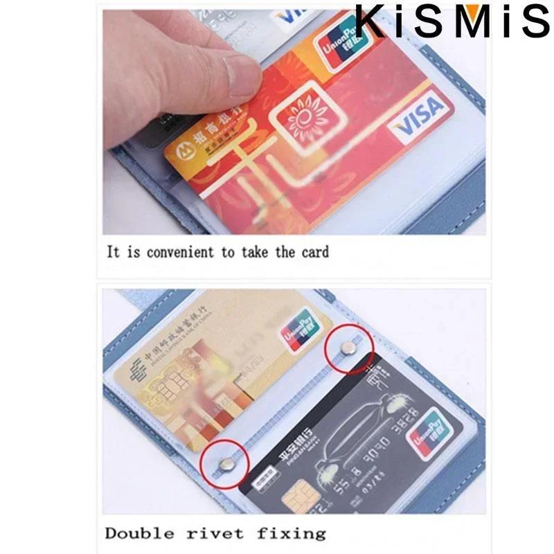 Slim Minimalist PU Leather Card Holder 26 Slots Organizer Wallet Compact Stylish Accessory Unisex