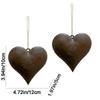 2PCS Vintage Heart Shaped Hanging Pendant Iron Heart Shaped Ornament Wall Decor  for Home