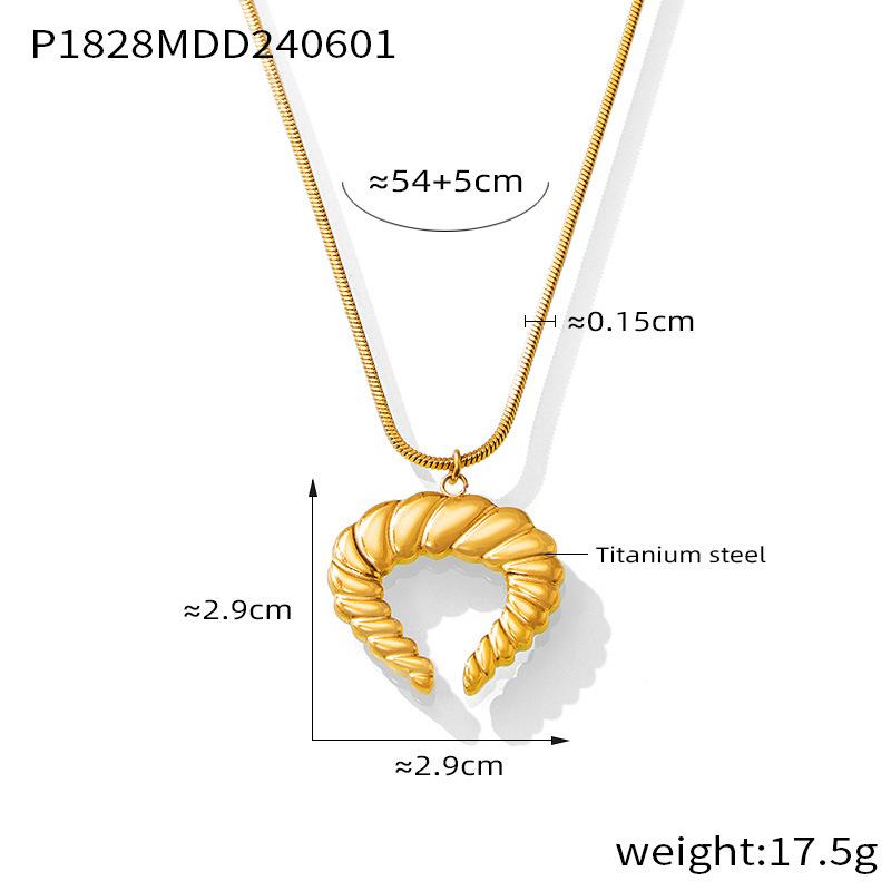 

Подвеска из роговой нити, цепочка на ключицу из титановой стали, модное персонализированное ожерелье, нишевое, простое и не выцветающее.
