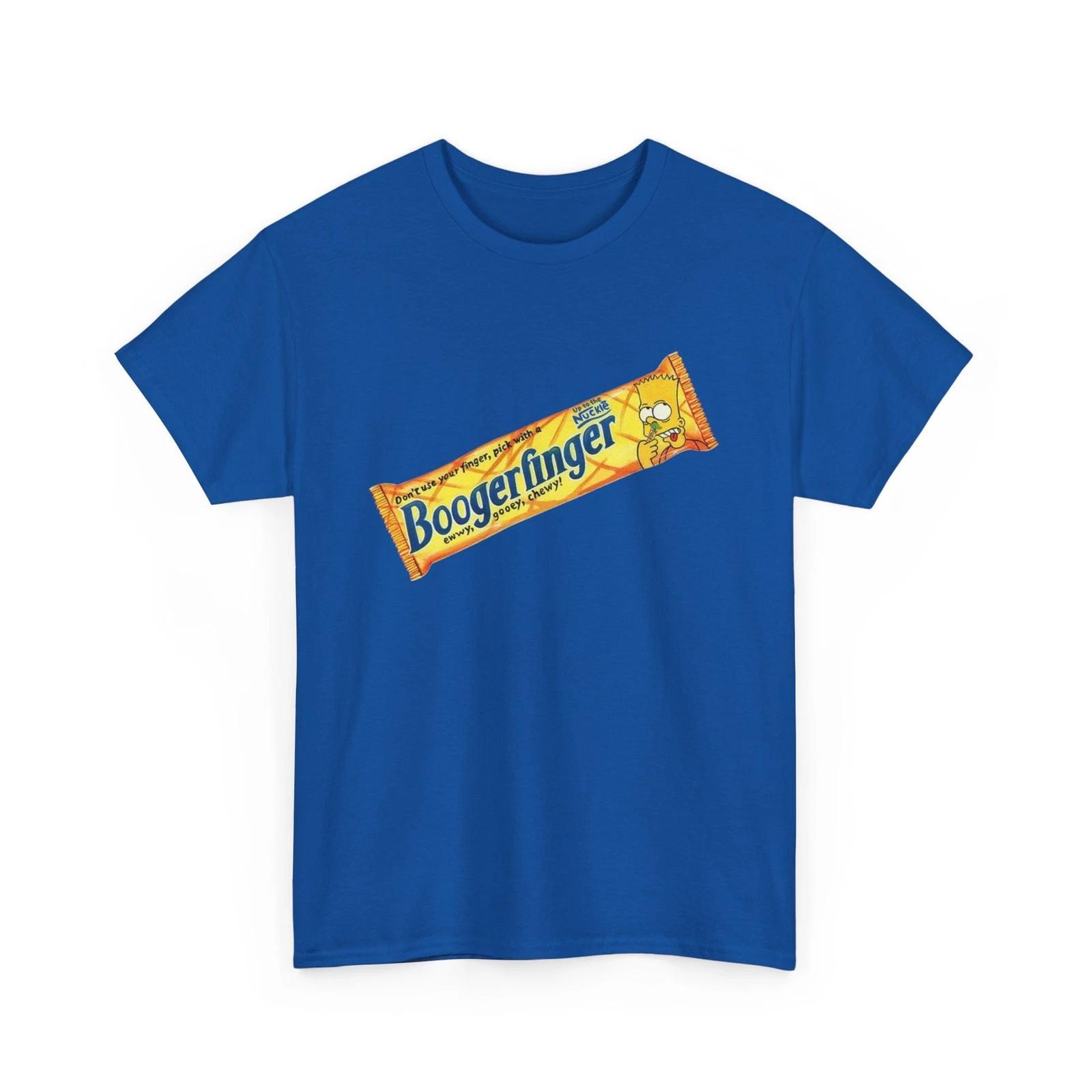 Wacky Packages Boogerfinger Candy Bar Printed T shirt Funny Butterfinger Parody S