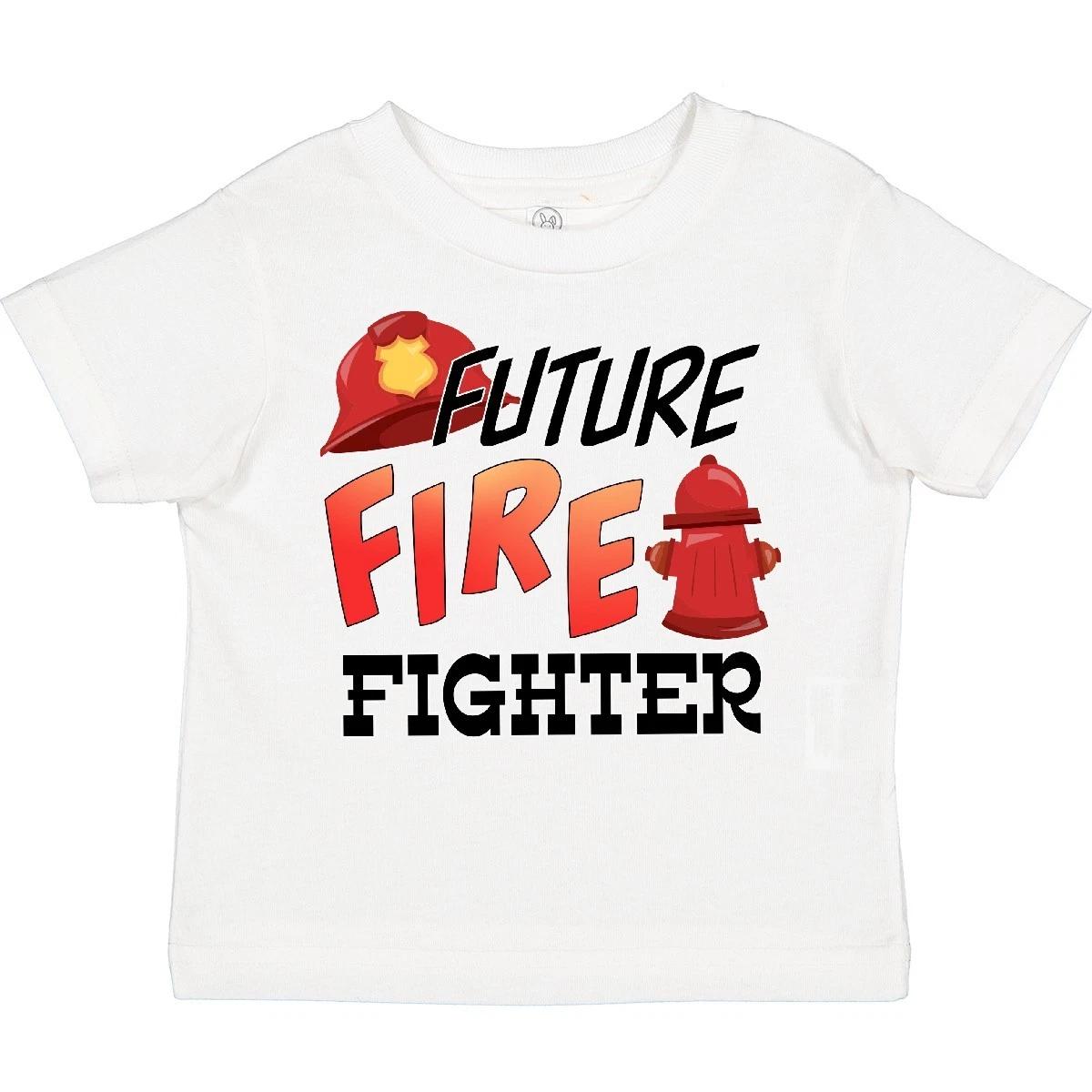 Inktastic Future Fire Fighter Toddler T-Shirt Children Job Kid Fireman Hat Grown 100