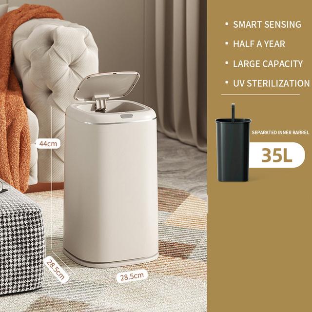 40L Smart Sensor Trash Can Large Capacity Induction Trash Bin Electric Touchless Wastebasket For Kitchen Bathroom with Lid