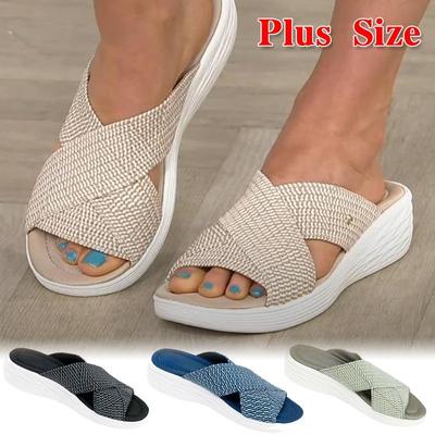 Mode Dames Pantoffels Zomer Buiten Strand Vrouwelijke Flats Plus Size Pantoffel Casual Comfortabele Platform Dames Sandalen