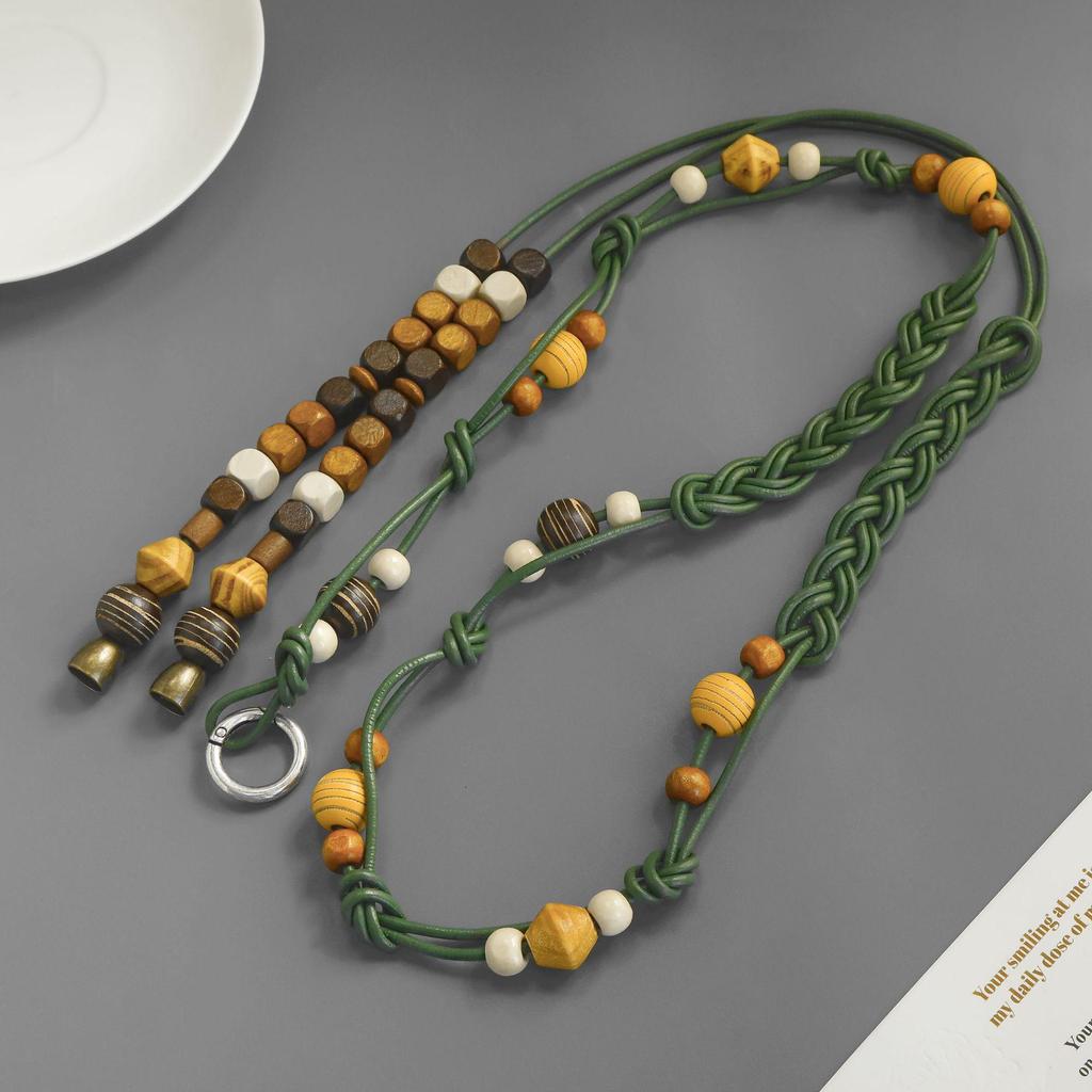 Colorful Wooden Bead Necklace by Fiona Sit - Ethnic, Woven, Long Necklace & Waist Chain