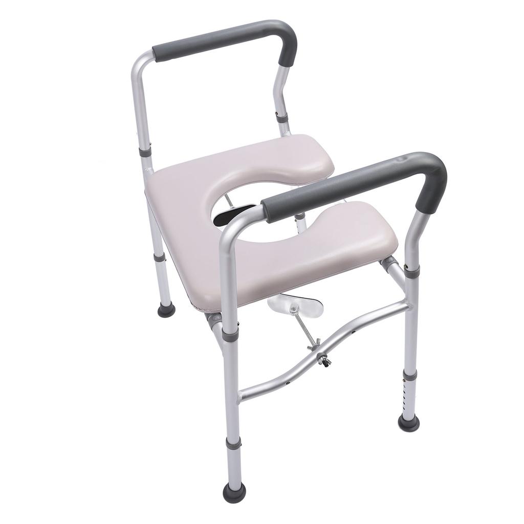 Raised Toilet Seat with Handle Anti Slip Adjustable Simple Sturdy Elderly Toilet Seat Riser for