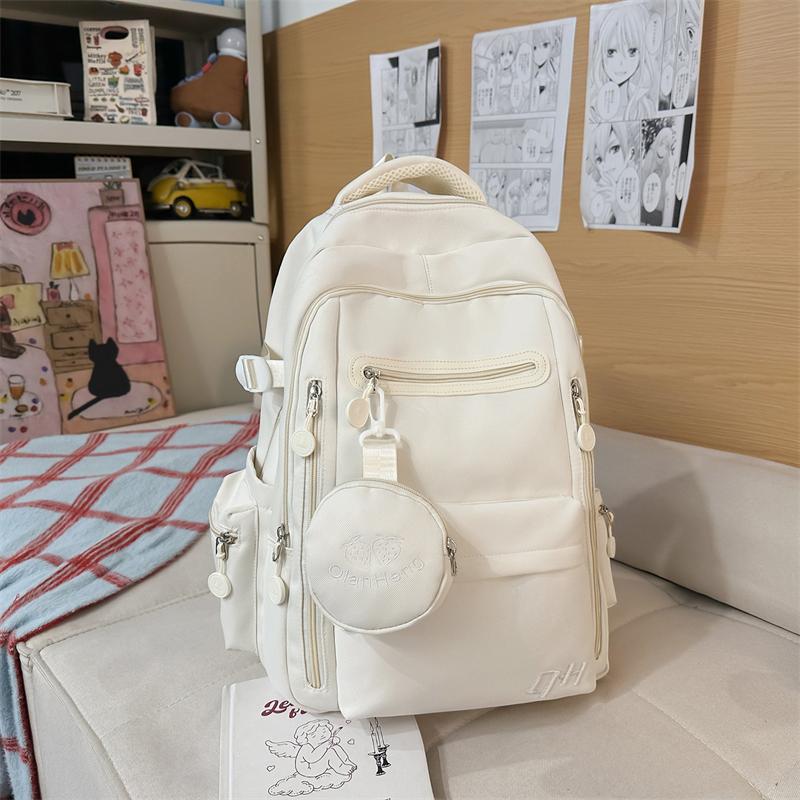 Women's Backpack Campus Large Capacity Backpack Student Schoolbag with Coin Purse
