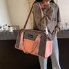 Travel bag simple fashion contrasting color fitness shoulder bag portable short business trip accommodation storage bag large capacity large bag