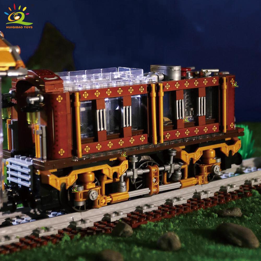 HUIQIBAO 1958PCS MOC Punk Mechanical Train Model Building Block Brick Construction Toy For Children Desk Home Decoration