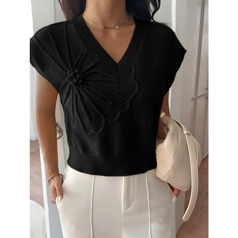 Y2K V Neck Short-sleeved T-shirt Women's Clothing 2025 Autumn and Winter Fashion Casual and Versatile