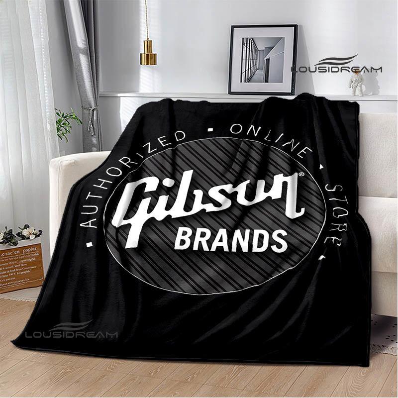 Gibson Guitar Logo Printed Blanket Flange Warming Blanket Picnic Blanket Home Travel Blanket Bed Linings Birthday Gift