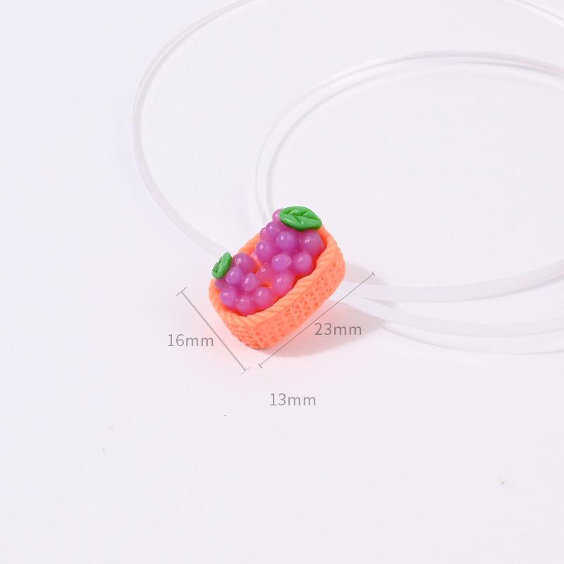 Yiwu Wintop Kawaii Style 3d Simulation Mixture Fruit Basket Design Flat Back Resin Cabochons for Diy Kit