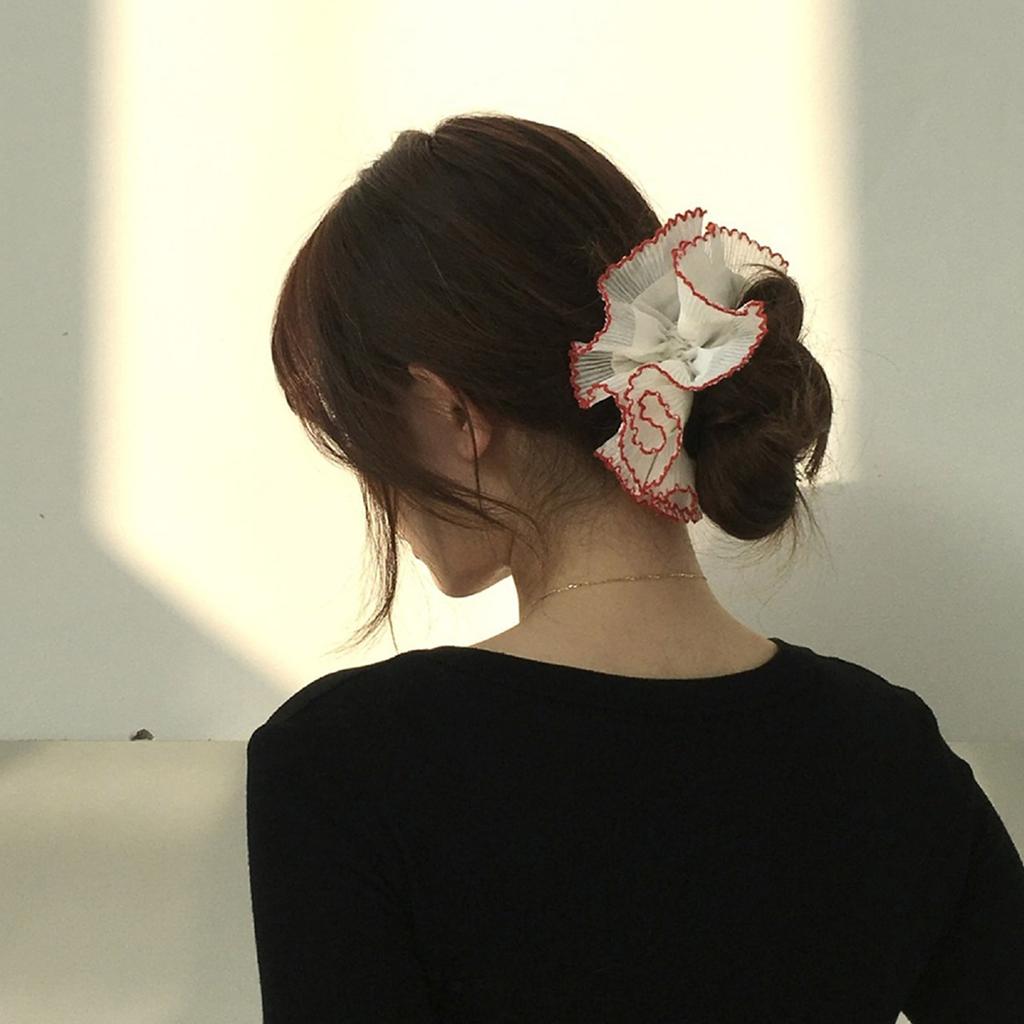 Lace Hair Scrunchies for Women Hair Elastic Hair Rings Aesthetic Hair Tie Hair Scrunchy Ponytail Hair Holder