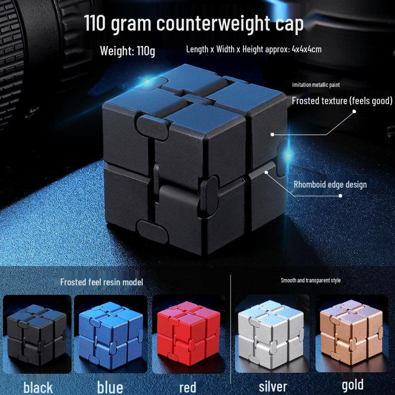 Cube Infini en Alliage Métallique Jouet Décompression Doigt pour Adultes