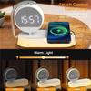 LED Night Light 3 Lights 360° Rotate Clock Alarm Clock Desktop Mobile Phone Wireless Charger for Bedroom Smart Phones Room Decor