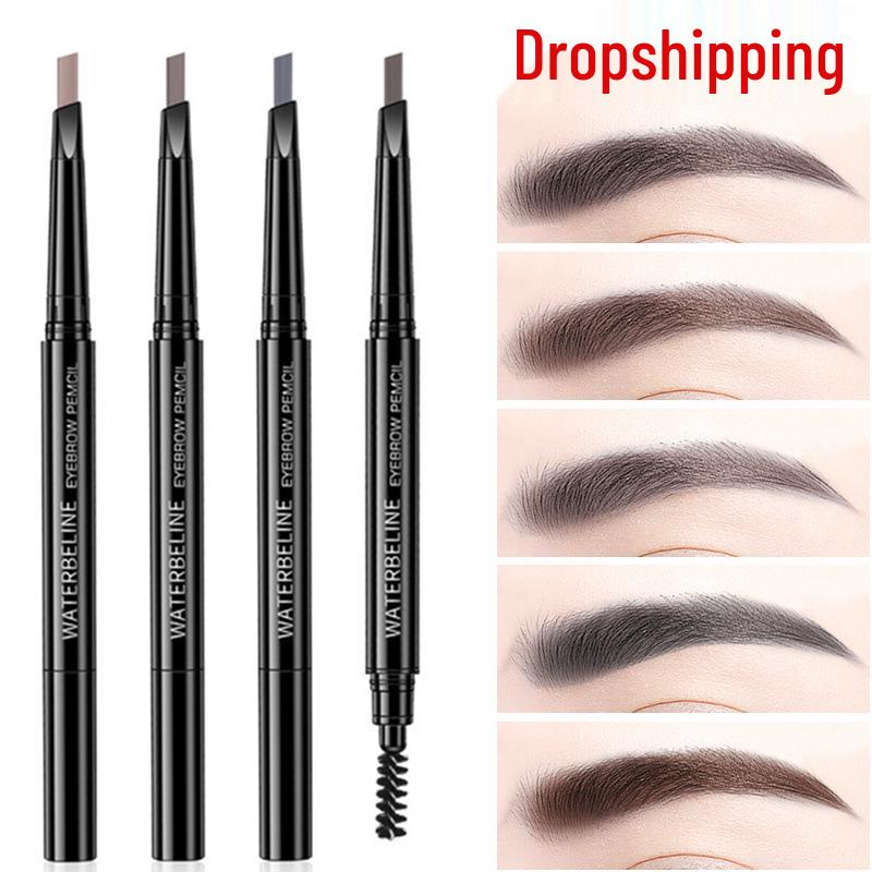 Water Lotus 3D Double-Ended Eyebrow Pencil: Waterproof, Sweatproof, Ultra-Fine, Natural, Smudge-Proof Makeup.