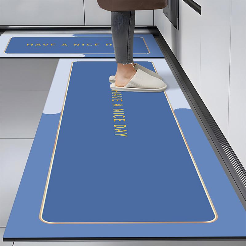 Morandi Style Square Kitchen Foot Pad Water Absorption Oil-absorbent Mat for Household Easy-to-make Soft Diatom Mud Floor Mat