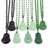 Classic Natural Chinese Buddha Pendant Jade Necklace Fashion Charm Jewelry Carved Blessing Lucky Amulet Gifts For Women Men