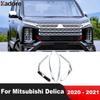 For Mitsubishi Delica D:5     Chrome Car Front Head Light Eyebrow Cover Trim Hedalight Eyelid Strip Accessories