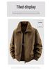 2025 Men's Fleece-Lined Warm Jacket with Detachable Fur Collar - Wear-Resistant Cotton Coat for Autumn/Winter
