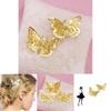 Stunning Bungo Stray Dogs Akiko Yosano Golden Butterfly Hair Clip Accessory