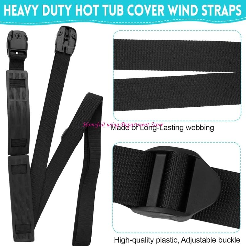 

2Pcs Adjustable Spa Hot tubs Cover Security Straps Retention Belts Light Weight Hot tubs Cover Straps Fasteners Easy to Use China Mainland