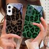 Leopard Spotted Love Green For Honor 200 90 8X 9X Pro Lite P50 P40 Nova 10 11i P60 Magic4 6 Mate 20 50 Tempered Glass Phone Case