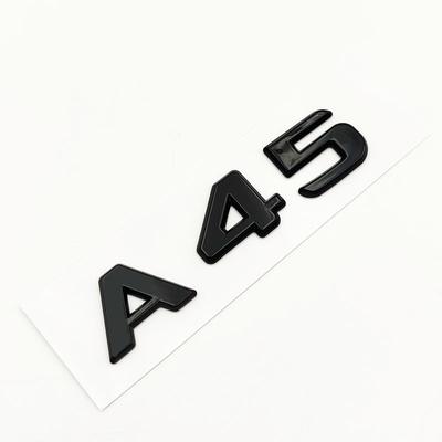 AAYO1 3D ABS Schwarz A 45 Logo A45 Emblem Buchstaben Aufkleber Namensschild Auto Kofferraum Abzeichen Für A45 Zubehör