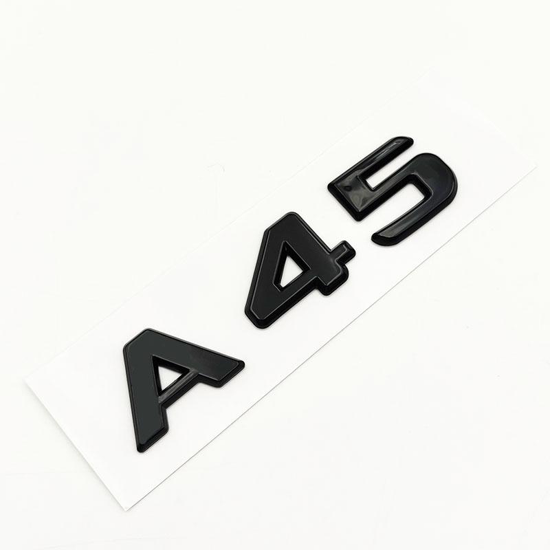 3d ABS Black A 45 Logo A45 Emblem Letters Sticker Nameplate Car Trunk Badge For A45 Accessories
