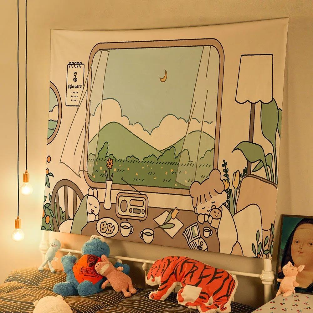 Cute Room Decoration Wall Hanging Home Wall Decoration Tapestry Office Living Room Tapestry