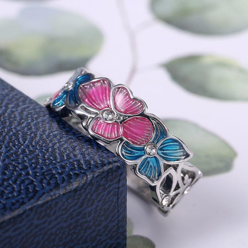 Women's Fashion Flower Butterfly Oil Ring, Product